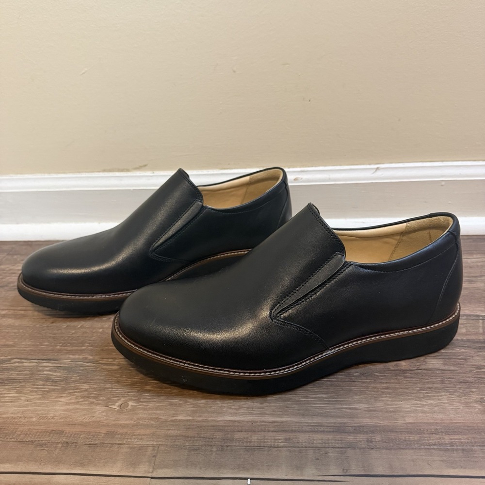 Samuel Hubbard Frequent Traveler Shoes Mens SZ 10W Black Loafers Vibram Slid on